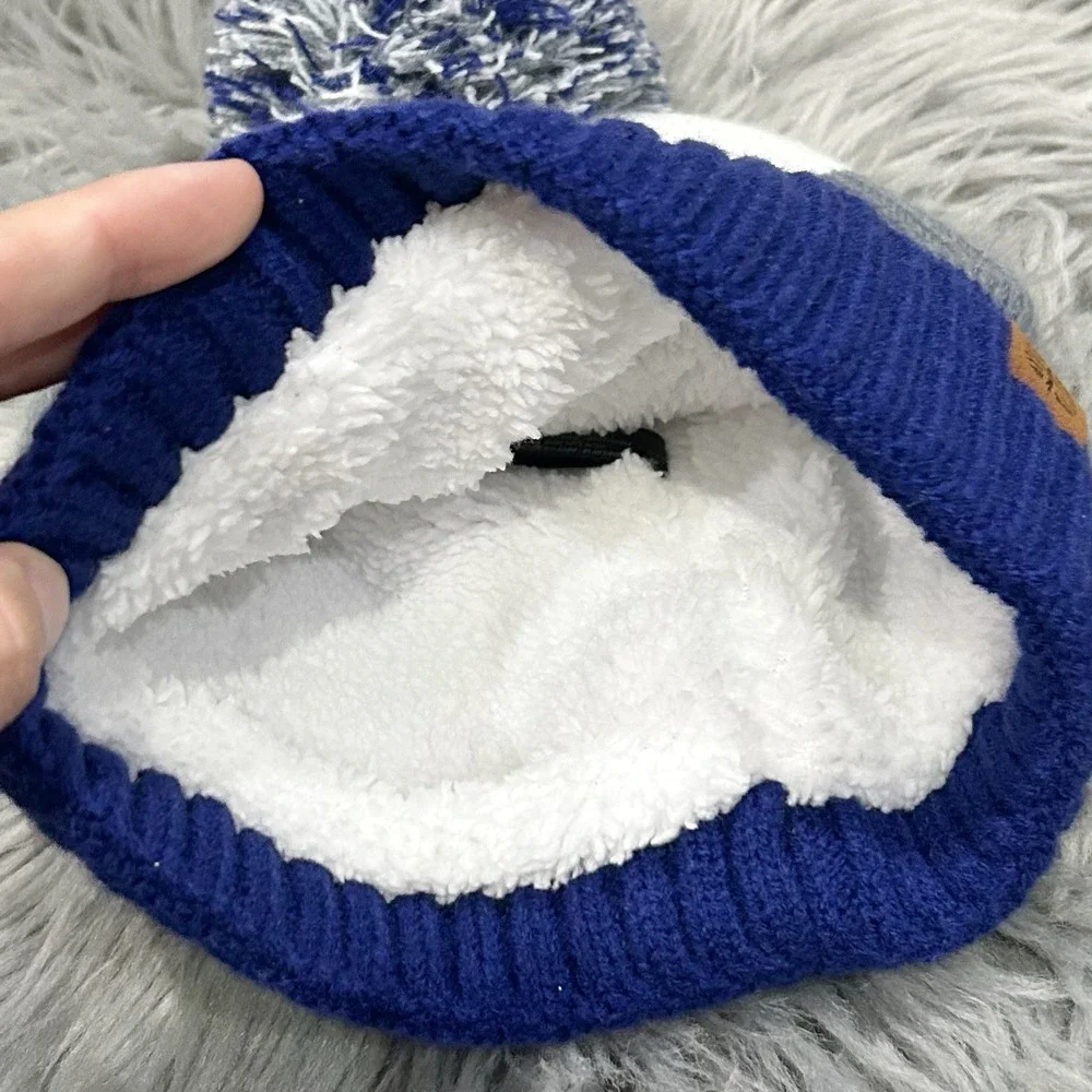 Kids Block Party Fleece Lined Pom Winter Hat‎ Size 3y+